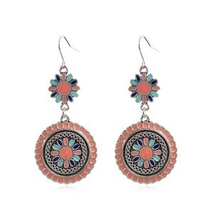 *OSTARA* Pink Flower Pattern Fashion Earrings